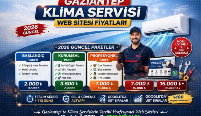 Gaziantep Klima Servisi Web Sitesi Fiyatları
