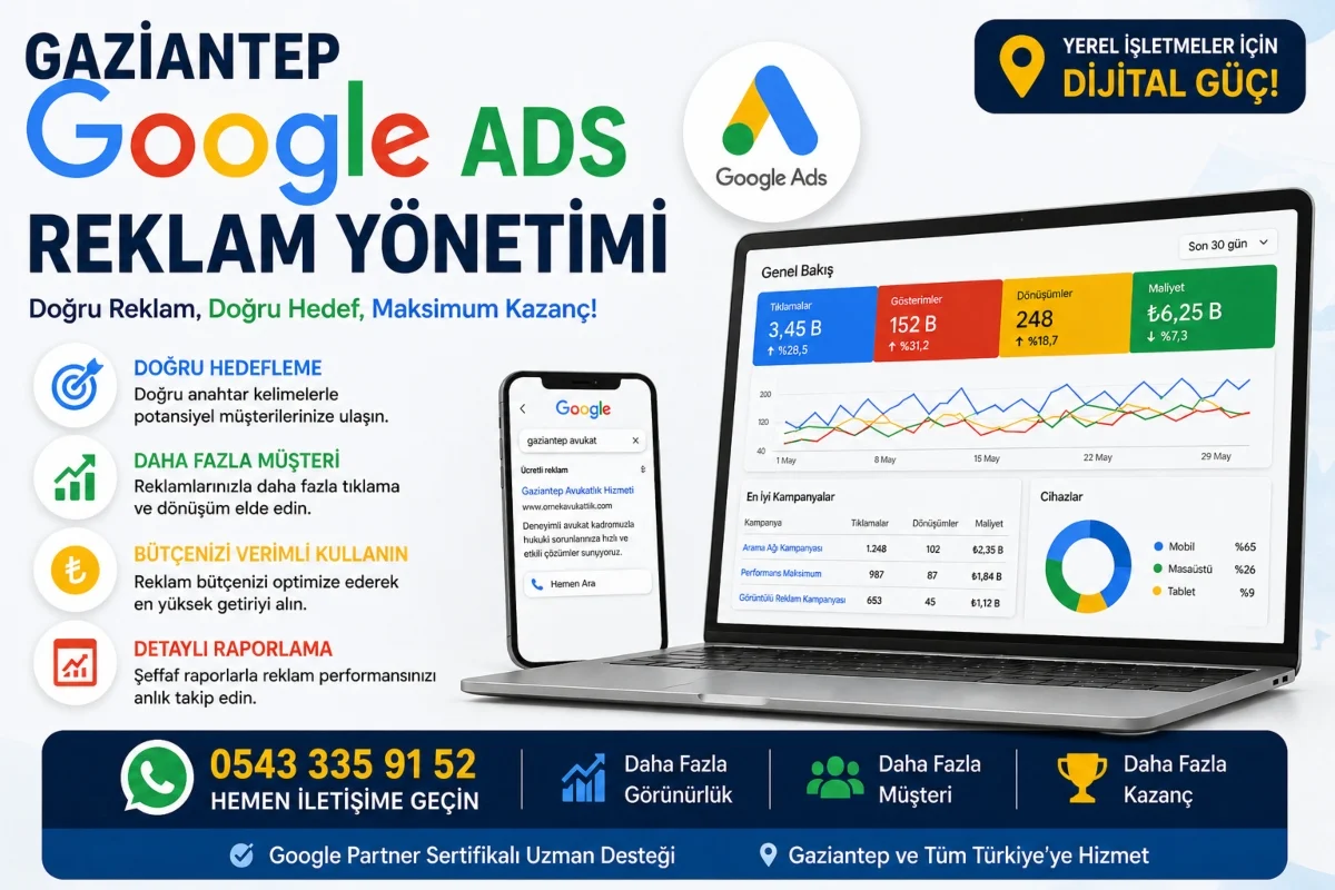 Gaziantep Google ADS Reklam Yönetimi