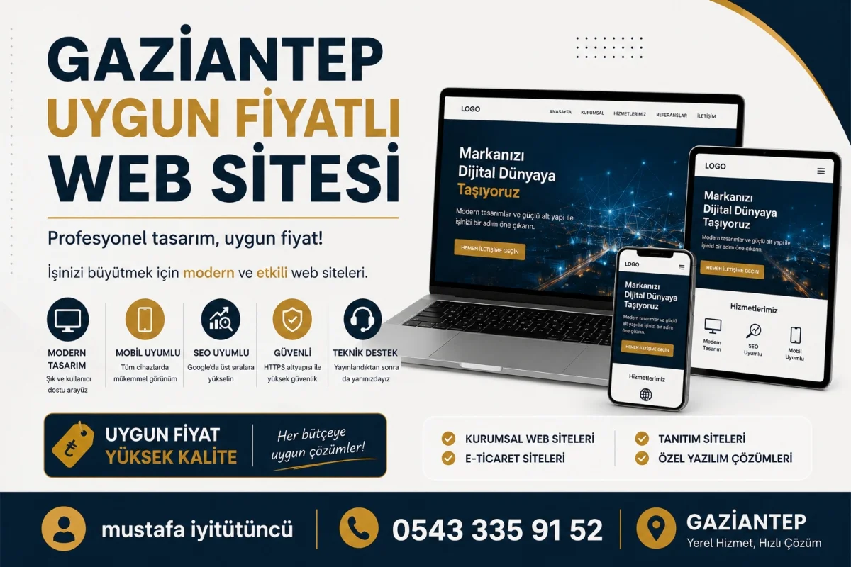 Gaziantep Uygun Fiyatlı Web Sitesi