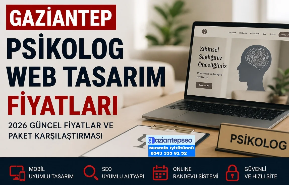 Gaziantep Psikolog Web Tasarım Fiyatları